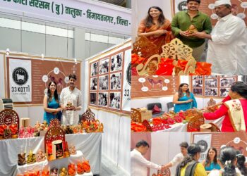 गोमय गणेश मूर्ती व इको फ्रेंडली गणपतीच्या प्रदर्शनास मुंबई मंत्रालयात प्रतिसाद..👉🏻 हिमायतनगर, सरसम चे नाव मंत्रालयात गाजले... 7 Picsart 23 09 07 15 43 23 993