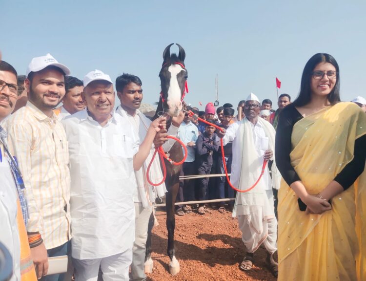 माळेगाव यात्रेत भव्य पशु प्रदर्शन<br />लालकंधारीचे संवर्धनसाठी प्रयत्न करु<br />आमदार शामसुंदर शिंदे 1 image editor output image461659621 1704983148651