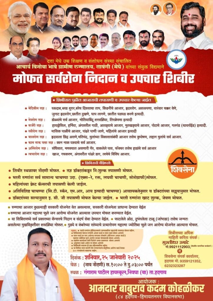 आमदार बाबुराव कदम कोहळीकर यांनी केले आरोग्य शिबिराचे आयोजन.... 1 img 20250117 wa0158481500286457340953