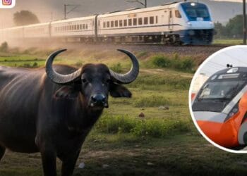 नांदेड–मुंबई वंदे भारत एक्सप्रेस 40 मिनिटे ठप्प; तांत्रिक बिघाड नाही तर म्हशीच्या धडकेमुळे खोळंबा, प्रवाशांत संताप 22 image editor output image 17332547 1765616551396