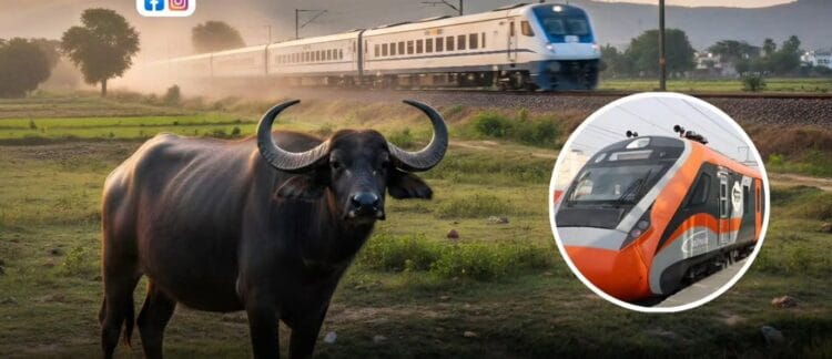 नांदेड–मुंबई वंदे भारत एक्सप्रेस 40 मिनिटे ठप्प; तांत्रिक बिघाड नाही तर म्हशीच्या धडकेमुळे खोळंबा, प्रवाशांत संताप 1 image editor output image 17332547 1765616551396